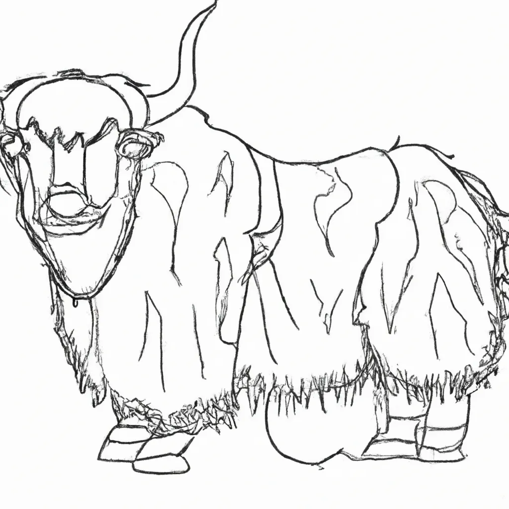 Desenhos de Yaks Robustos para Imprimir e Colorir