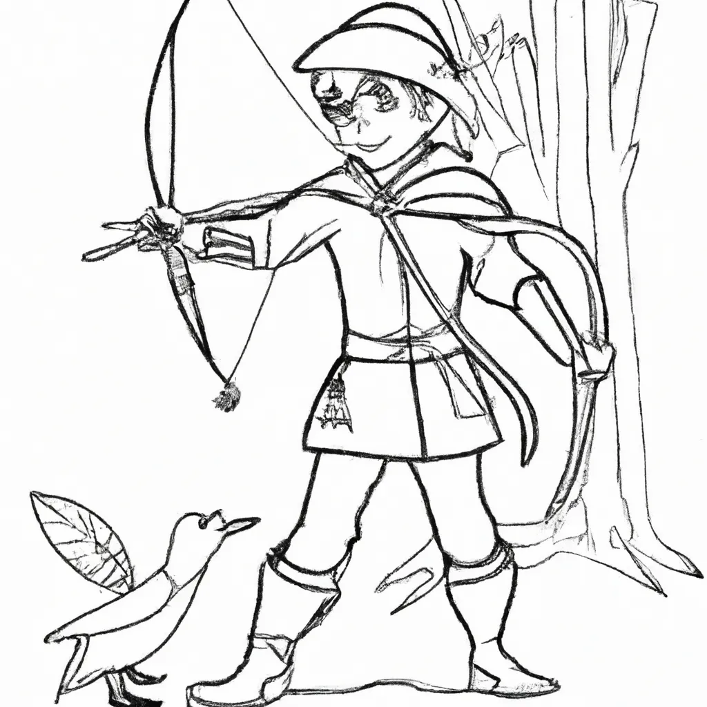 Desenhos do Intrépido Robin Hood para Imprimir e Colorir