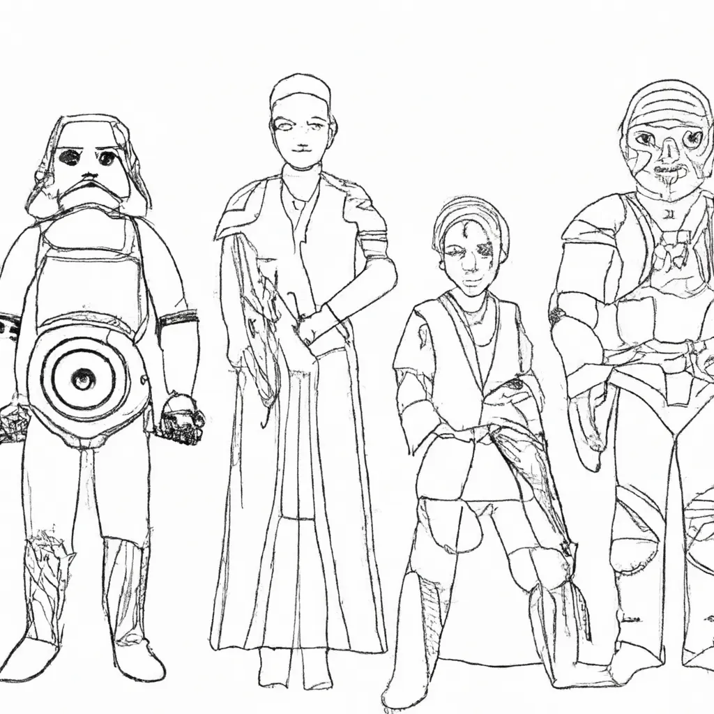Desenhos de Personagens de Star Wars para Imprimir e Colorir