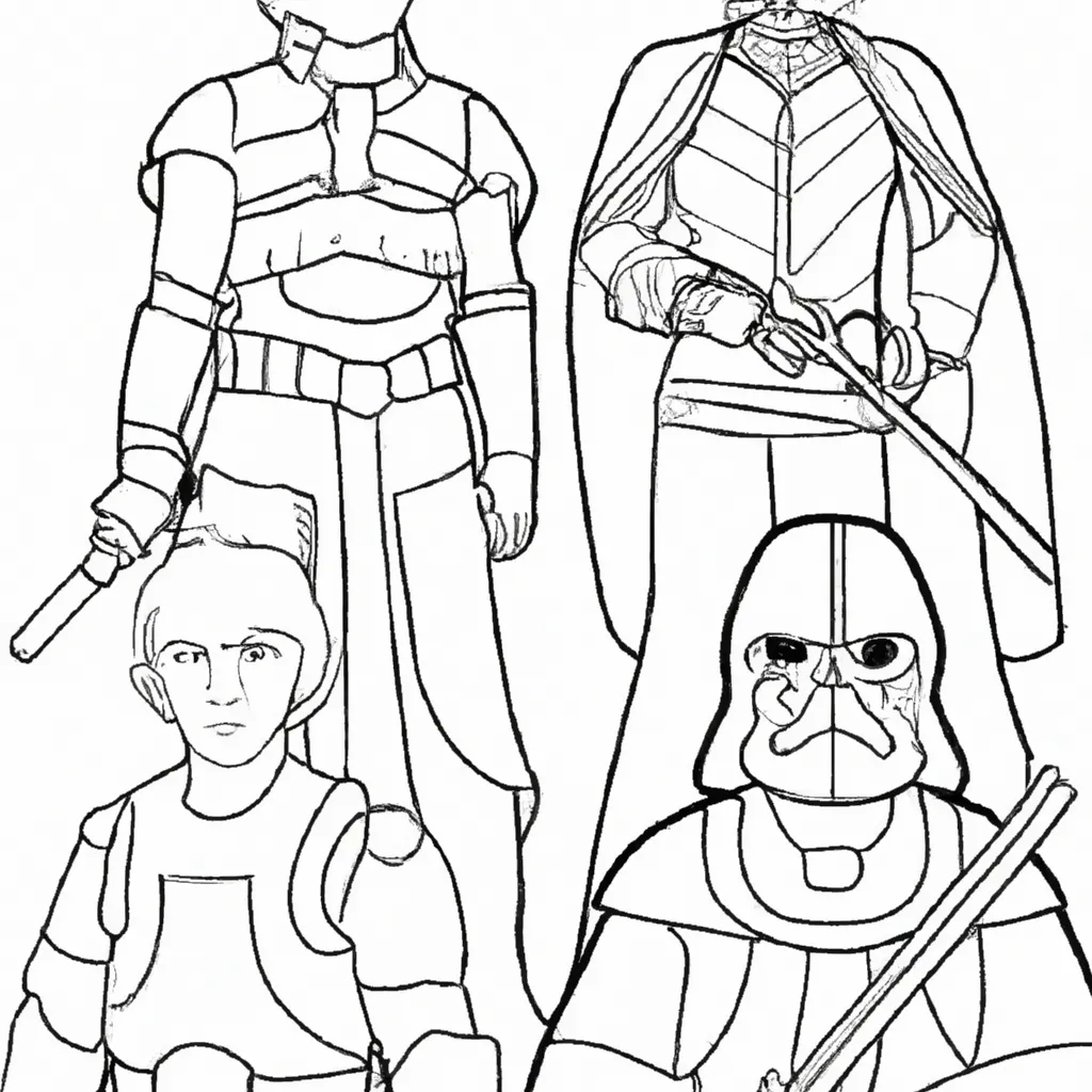 Desenhos de Personagens de Star Wars para Imprimir e Colorir