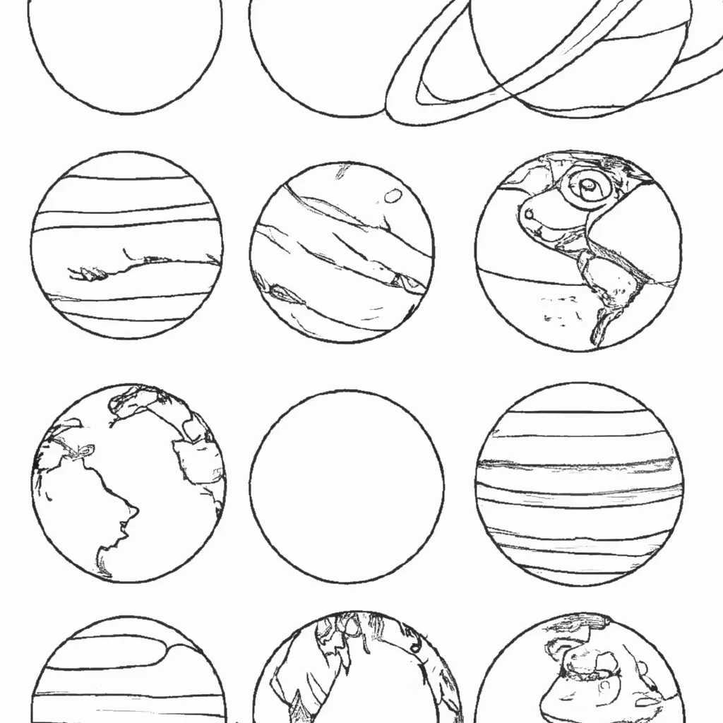 Desenhos de Planetas do Sistema Solar para Imprimir e Colorir
