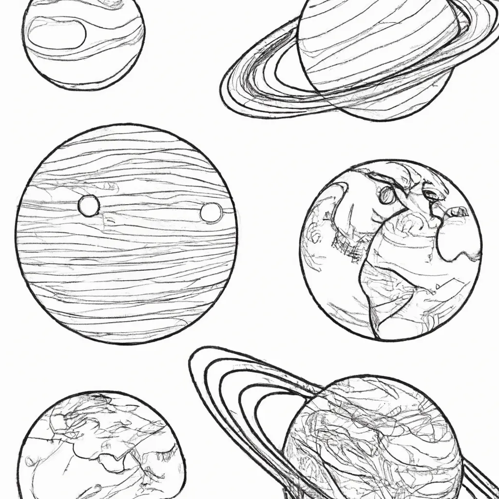 Desenhos de Planetas do Sistema Solar para Imprimir e Colorir