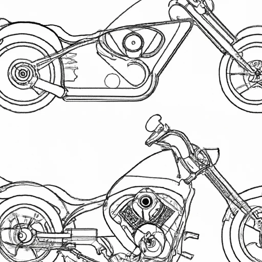 Desenhos de Motocicletas Chopper para Imprimir e Colorir