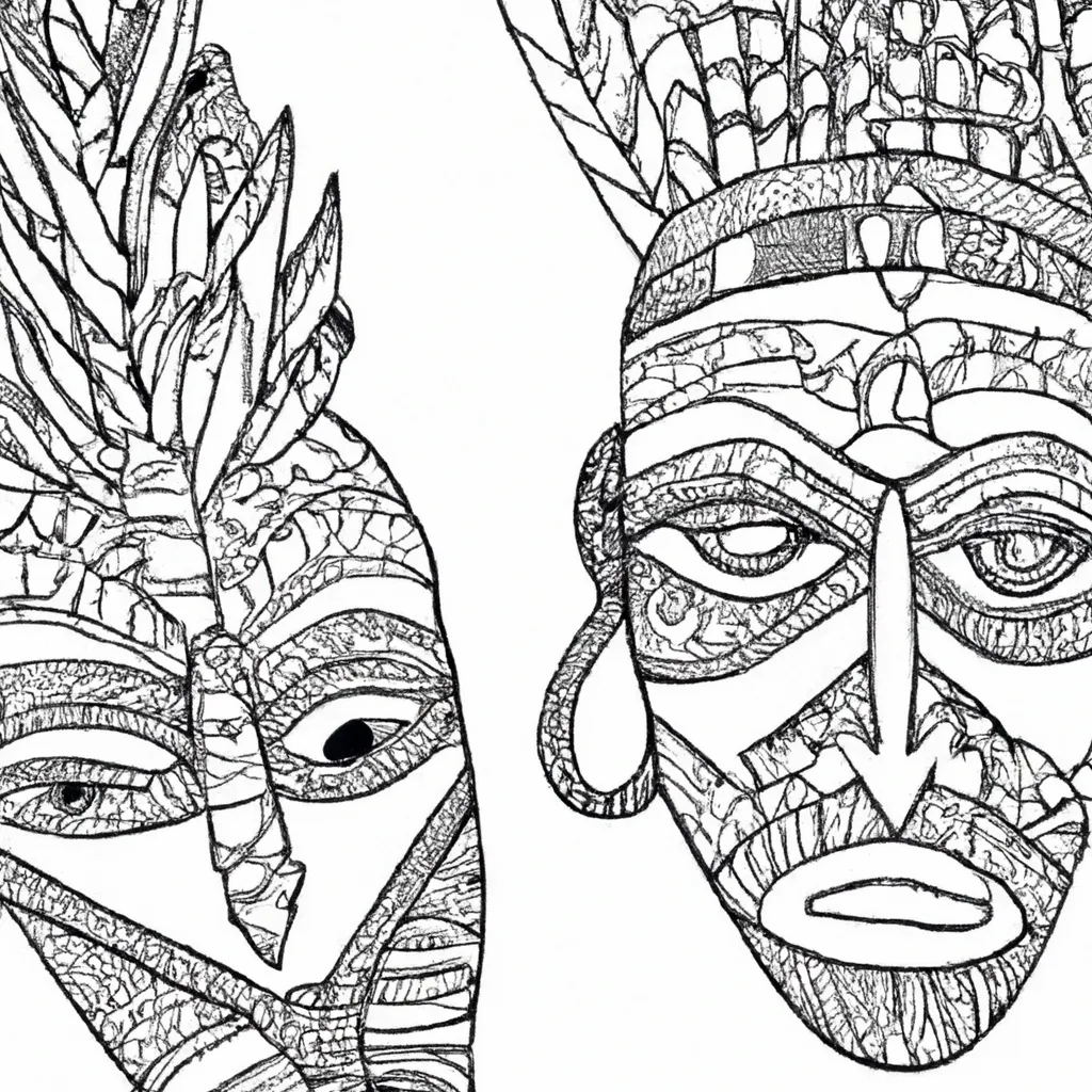 O Encanto da Arte Africana: Máscaras Africanas para Colorir