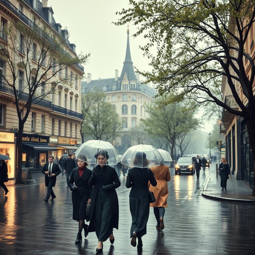 Avenida Montmartre, Chuva de Primavera (1897): Características e Interpretação
