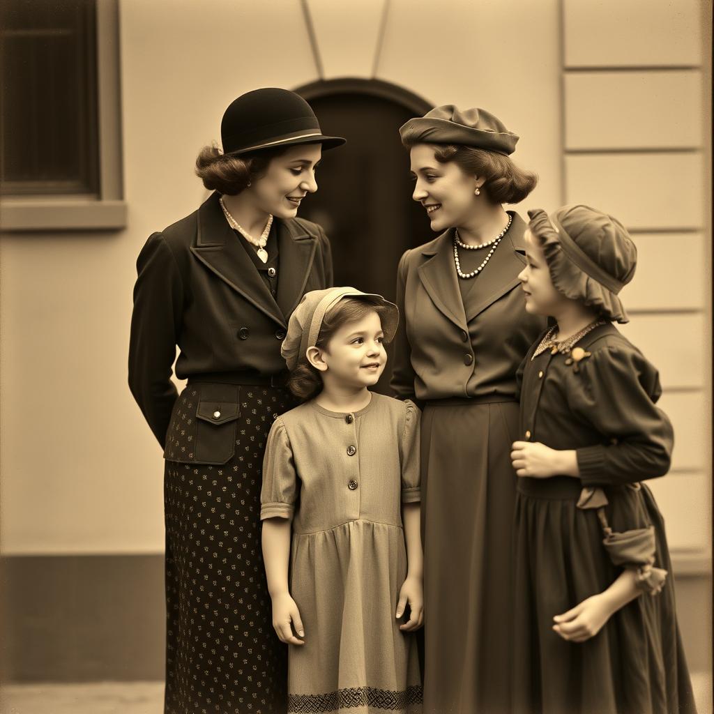 Duas mulheres conversando com duas crianças (1930): Características e Interpretação