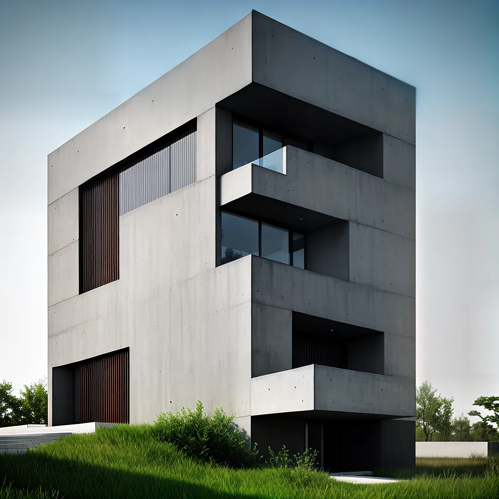Fotos casa concreto linhas geometricas brutalismo