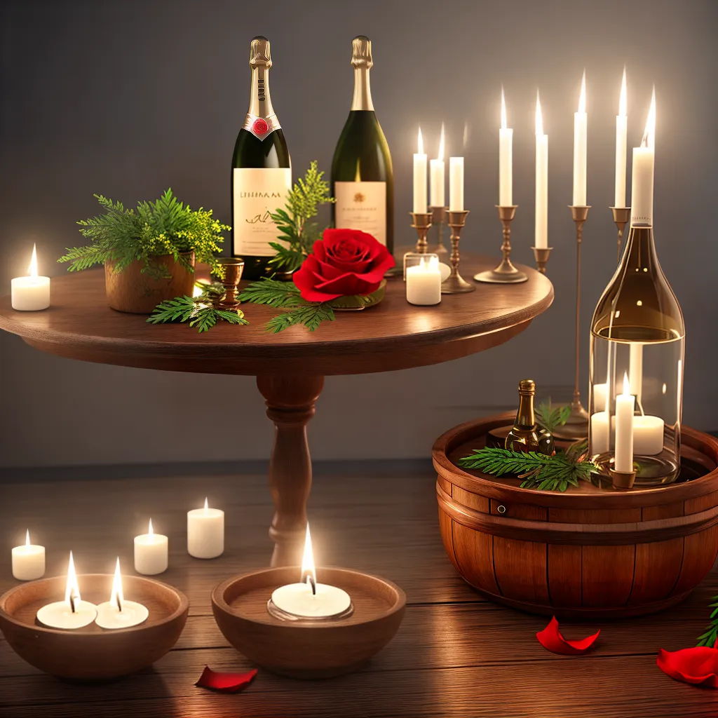 Fotos ofuro casal velas champagne estrelas
