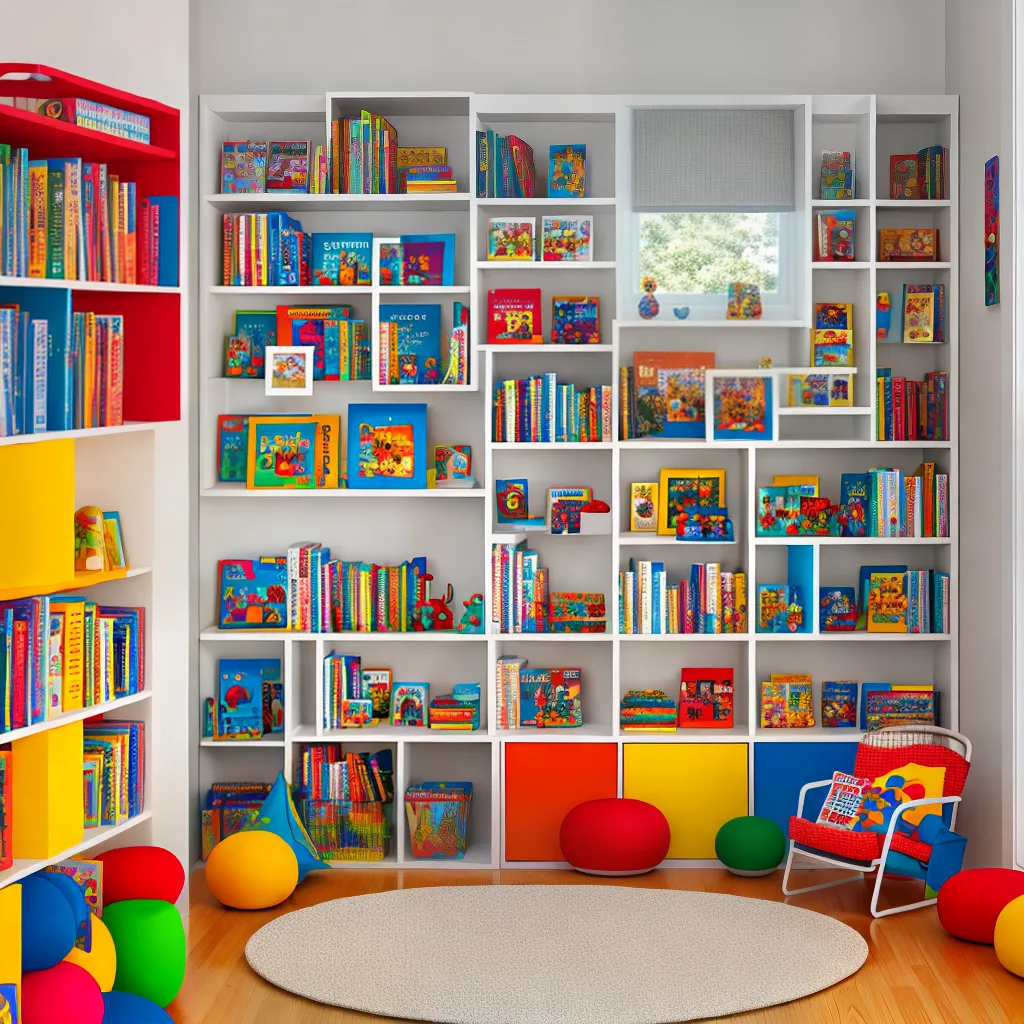 Fotos sala brincar colorida livros jogos