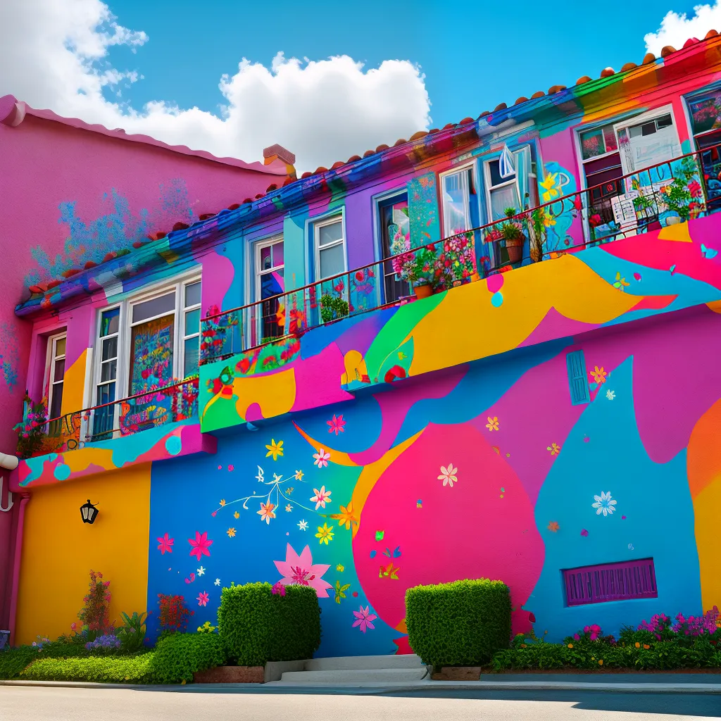 Fotos mural colorido arte comunidade