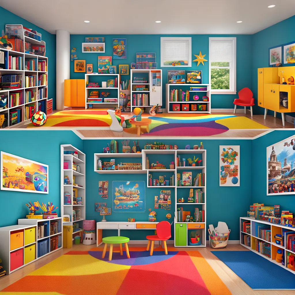 Fotos sala brincar colorida jogos leitura armazenamento Fotos sala brincar colorida jogos leitura armazenamento