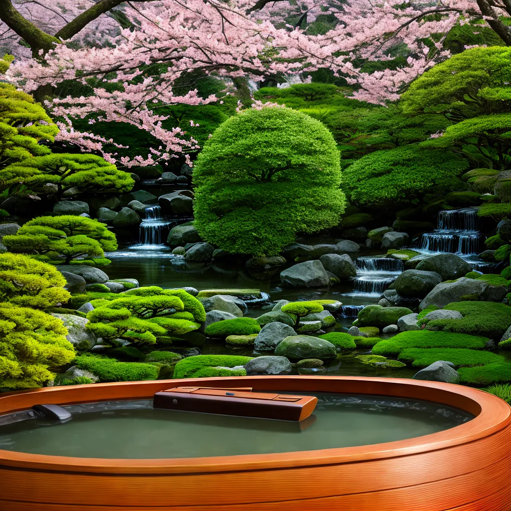 Fotos jardim japones ofuro cerejeiras koto