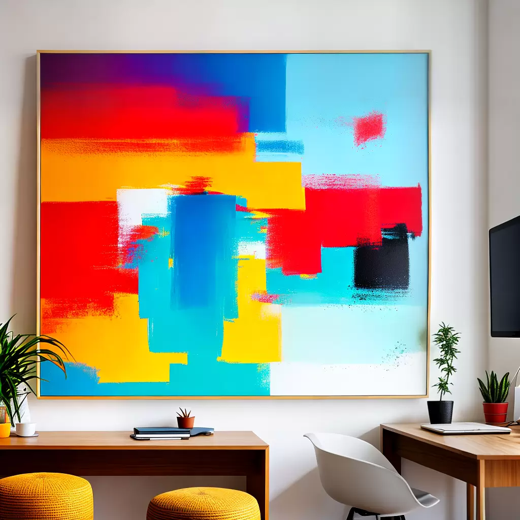 Fotos pintura abstrata cores vibrantes apartamento