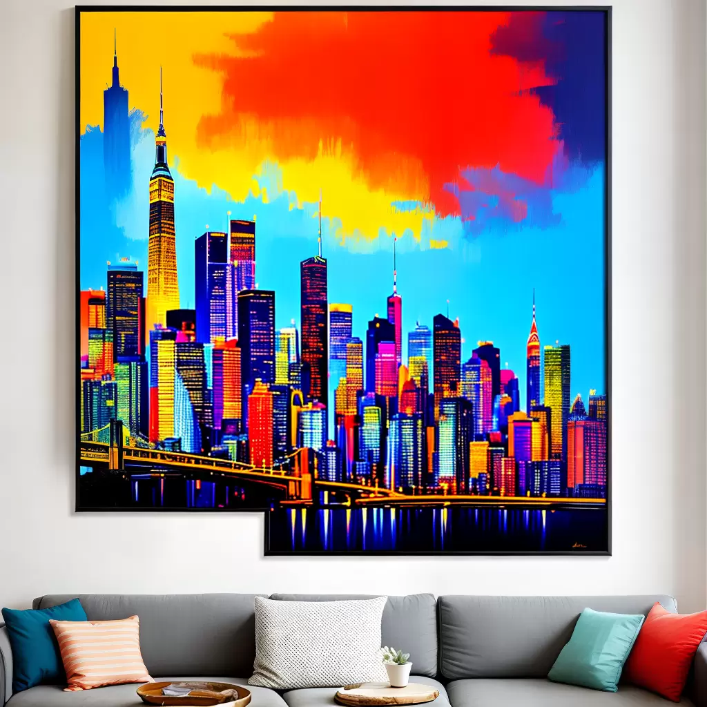 Fotos pintura cidade sofa arte nook
