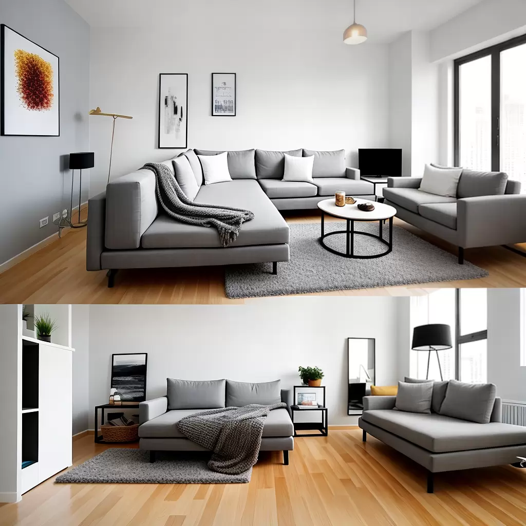 Fotos estudio apartamento sofa moderno