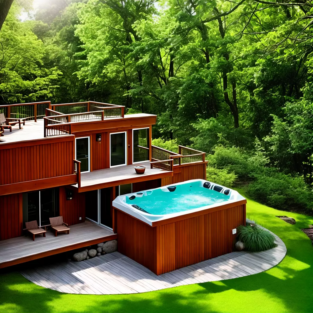 Fotos jacuzzi deck madeira natureza