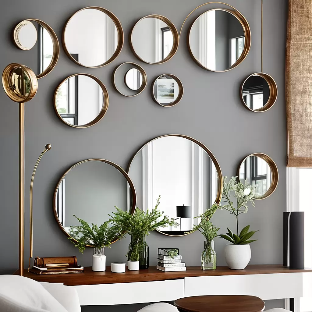 Parede de Destaque: Como Usar Espelhos Redondos na Decoração
