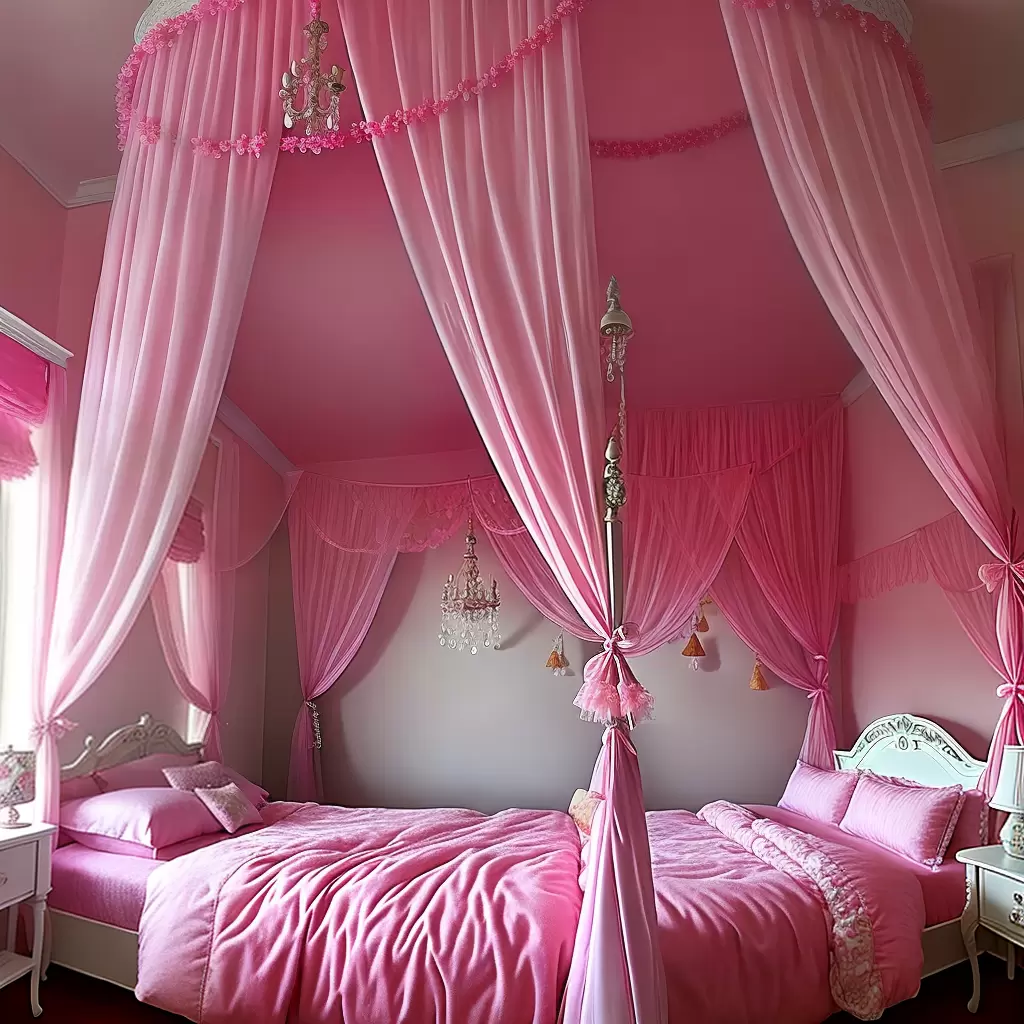 Fotos cama princesa rosa livro magico