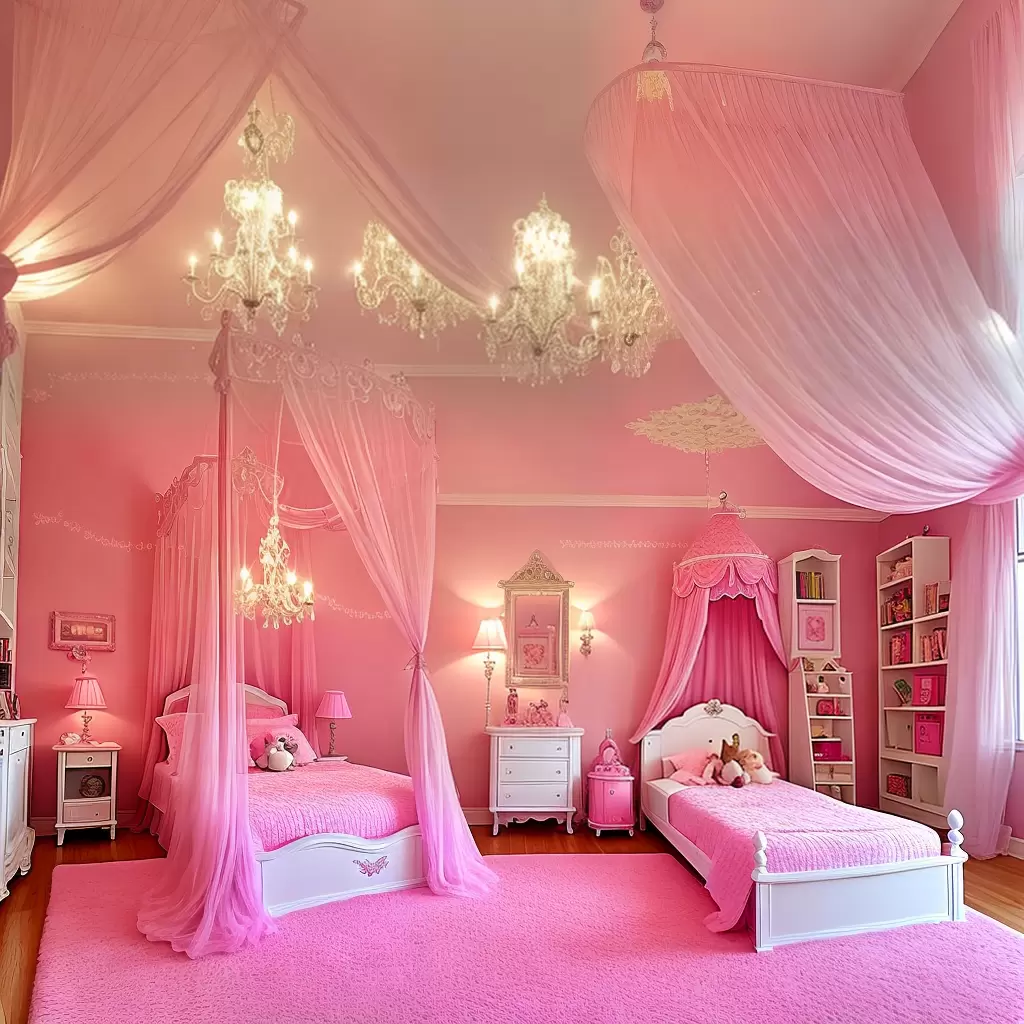 Fotos cama princesa rosa luzes castelo