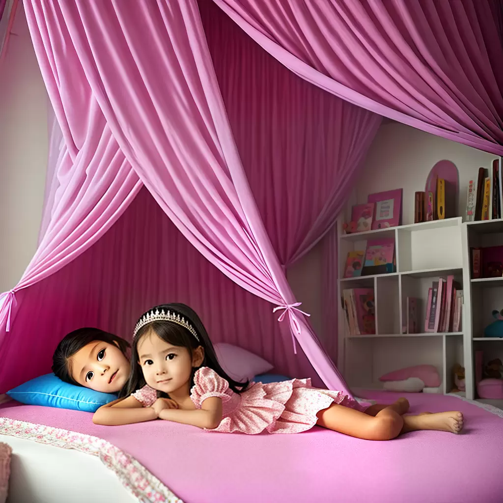 Fotos princesa cama rosa bichos livros