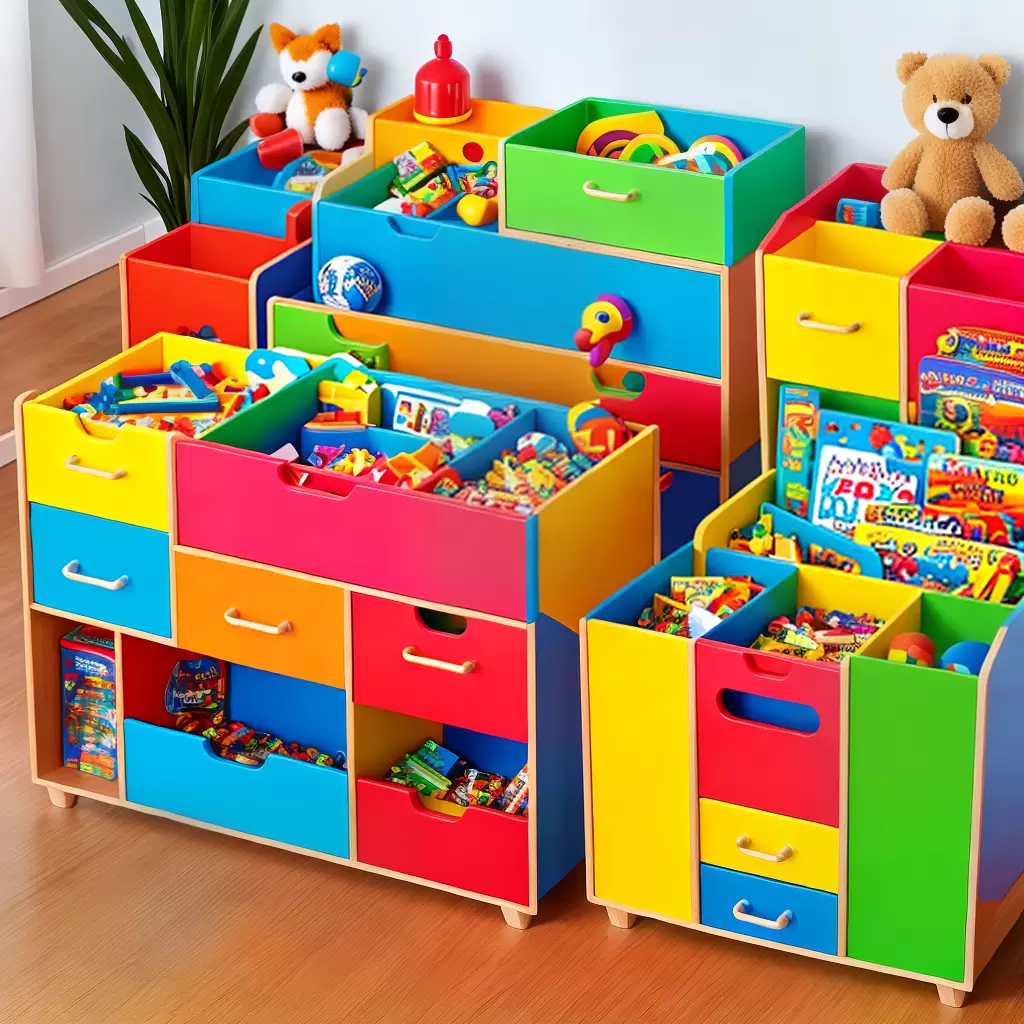 Fotos bau brinquedos madeira animais coloridos 1