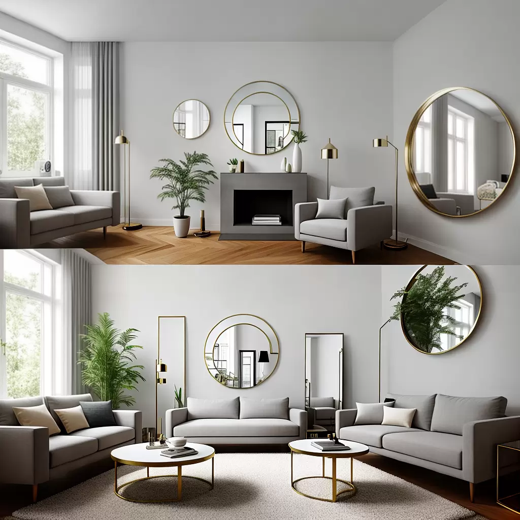 Moderno e Aconchegante: Criando uma Decoração com Espelhos Redondos