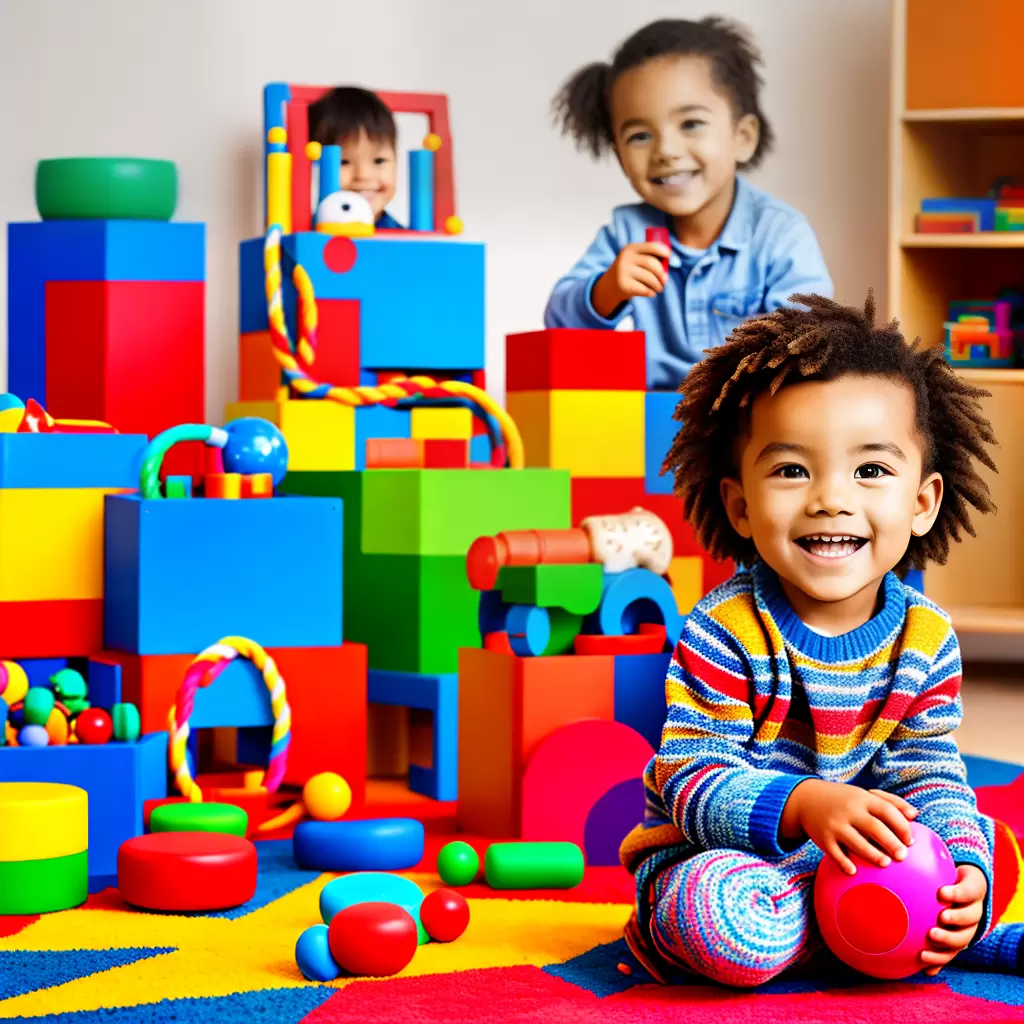 Fotos crianca sorrindo brinquedos cores
