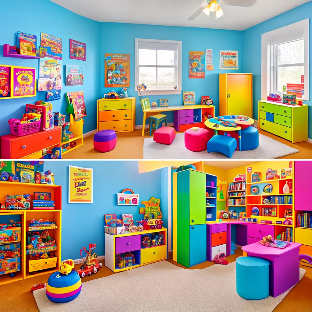 Fotos brinquedoteca organizada infantil colorida