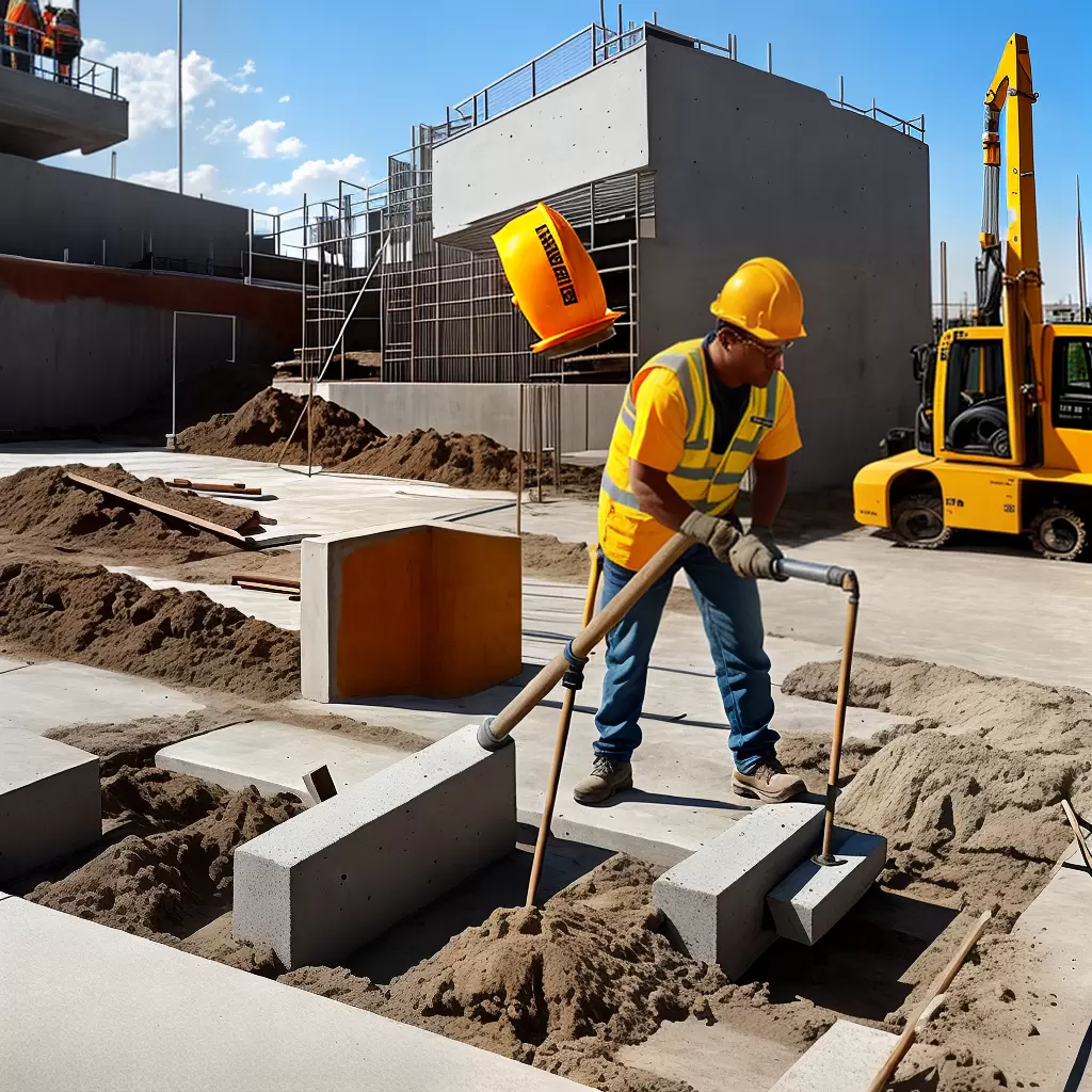Fotos construcao fundacao trabalhadores cimento