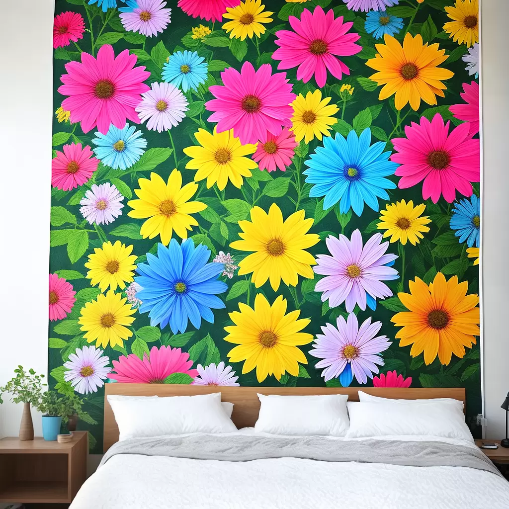 Fotos mural flores artesanal quarto diy eco