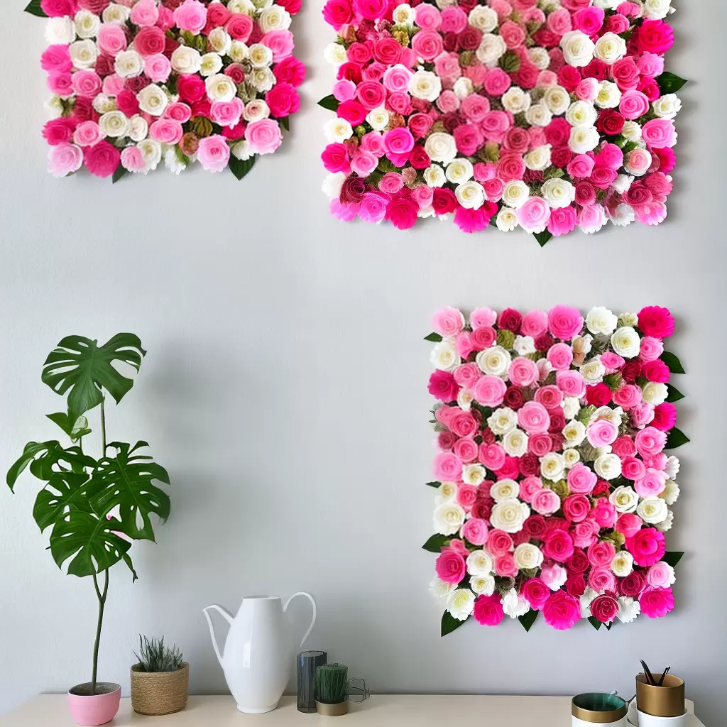 Fotos decor parede flores rosa branco