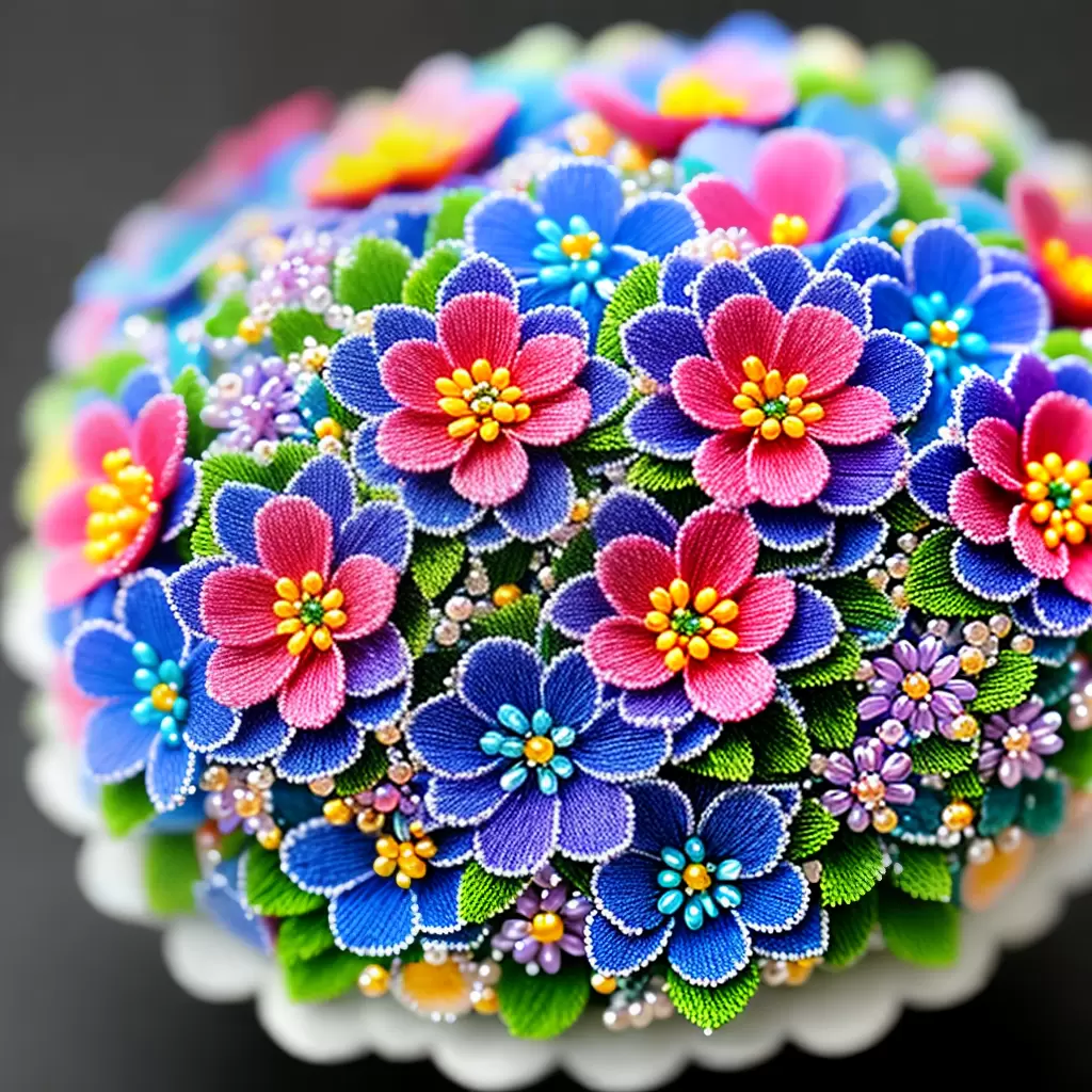 Fotos bouquet flores micangas artesanato