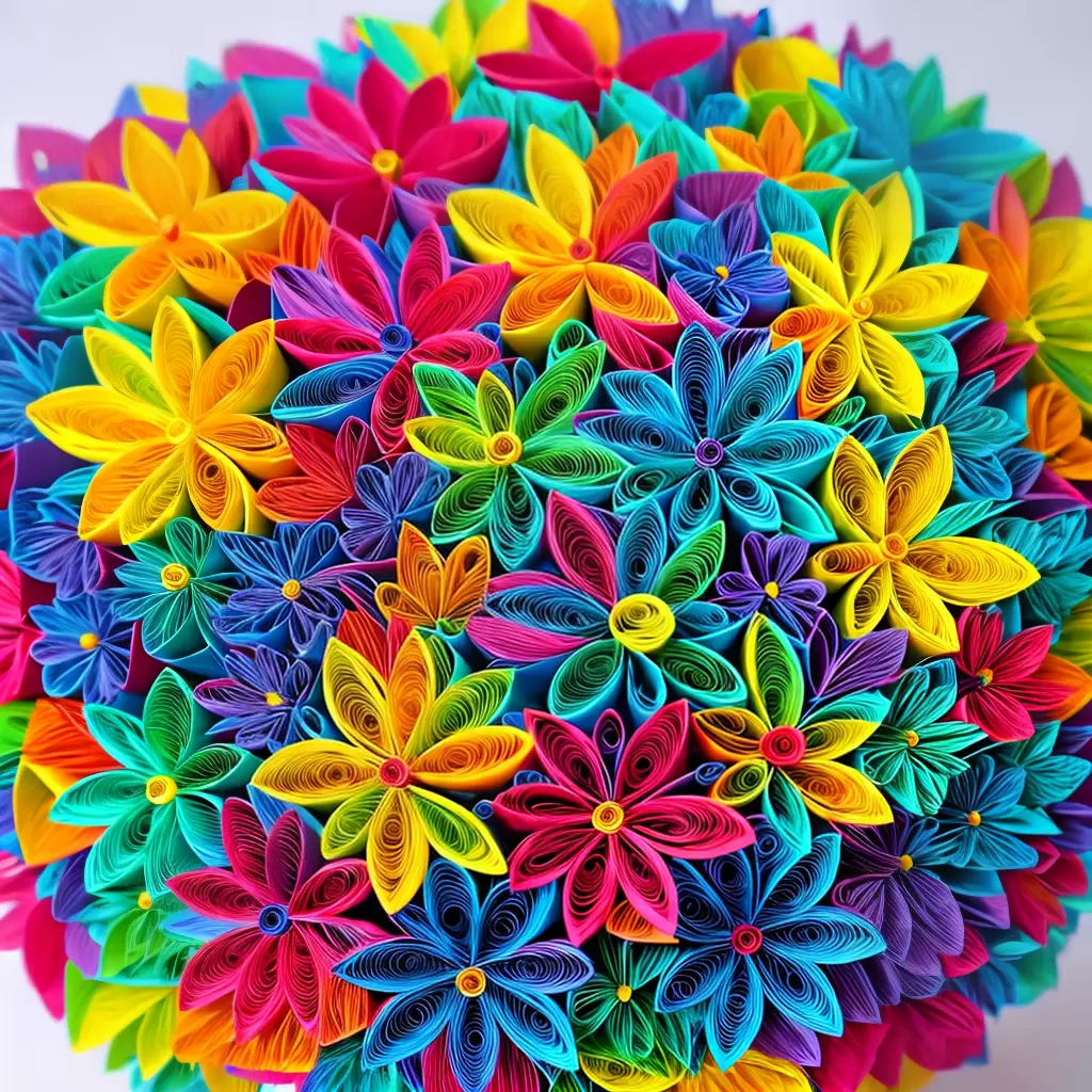Fotos buque flores papel quilling arte