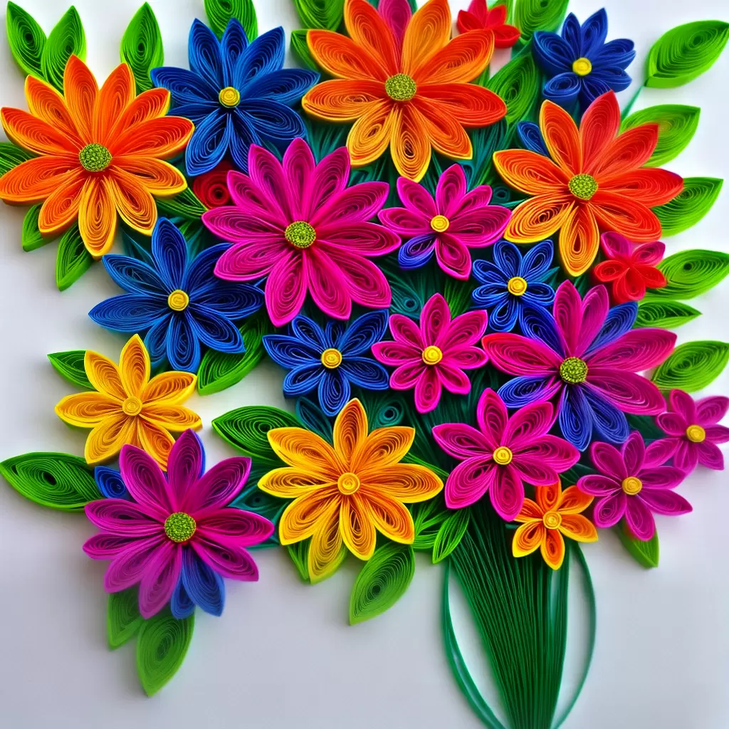 Fotos arte flores quilling papel vibrante