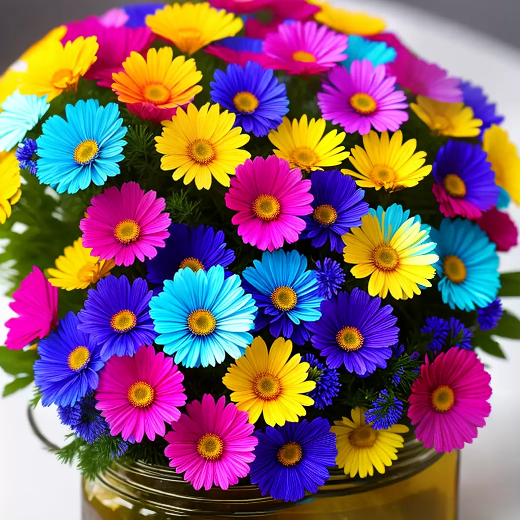 Fotos buque resina flores mason jar