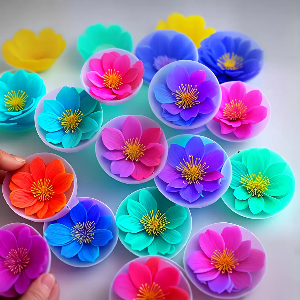 Fotos moldes resina flores coloridas 1
