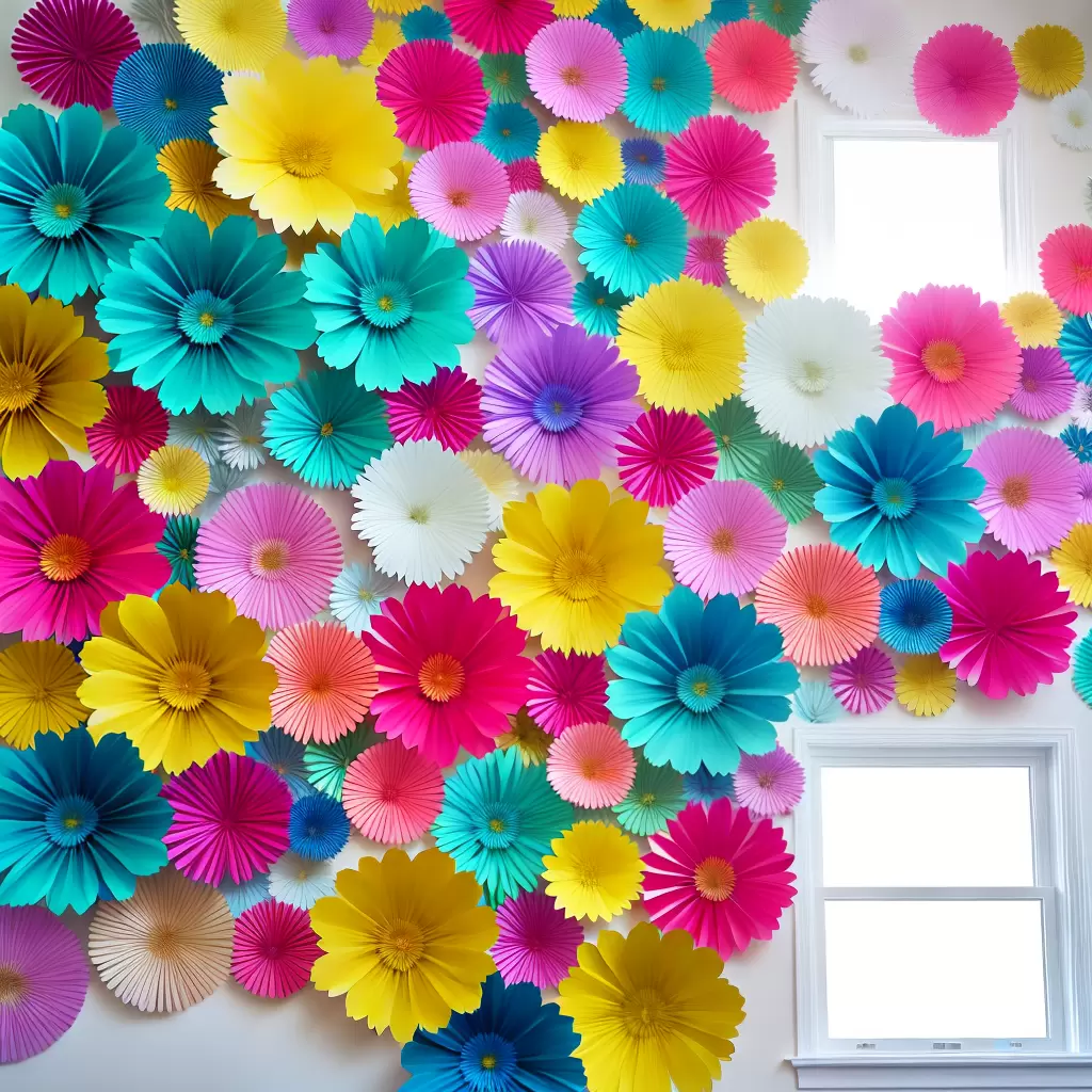 Fotos mural flores papel 3d vibrante
