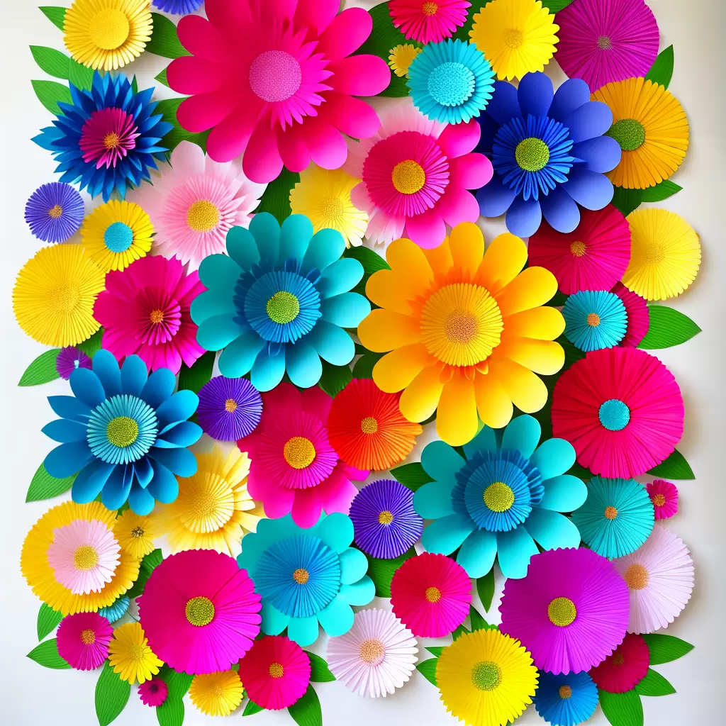 Fotos mural flores papel 3d colorido