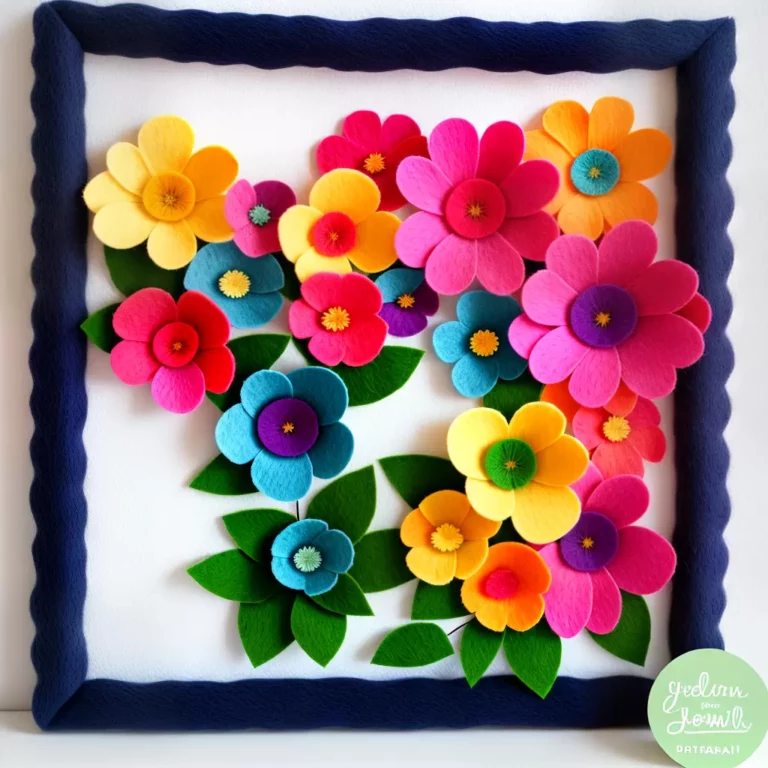 Como CRIAR uma moldura de flores de feltro