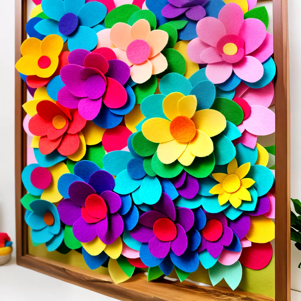 Fotos tutorial feltro quadro flores