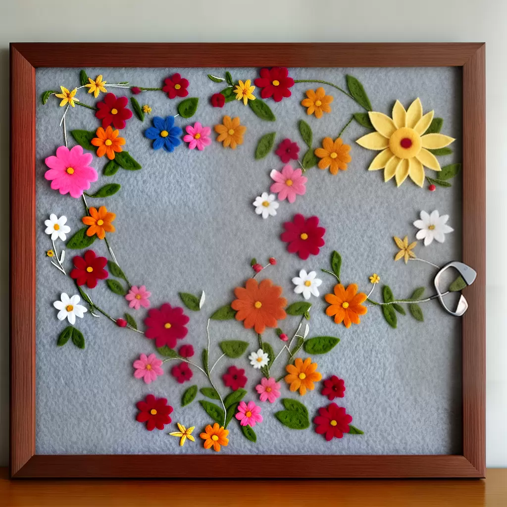 Fotos quadro flores feltro passo a passo