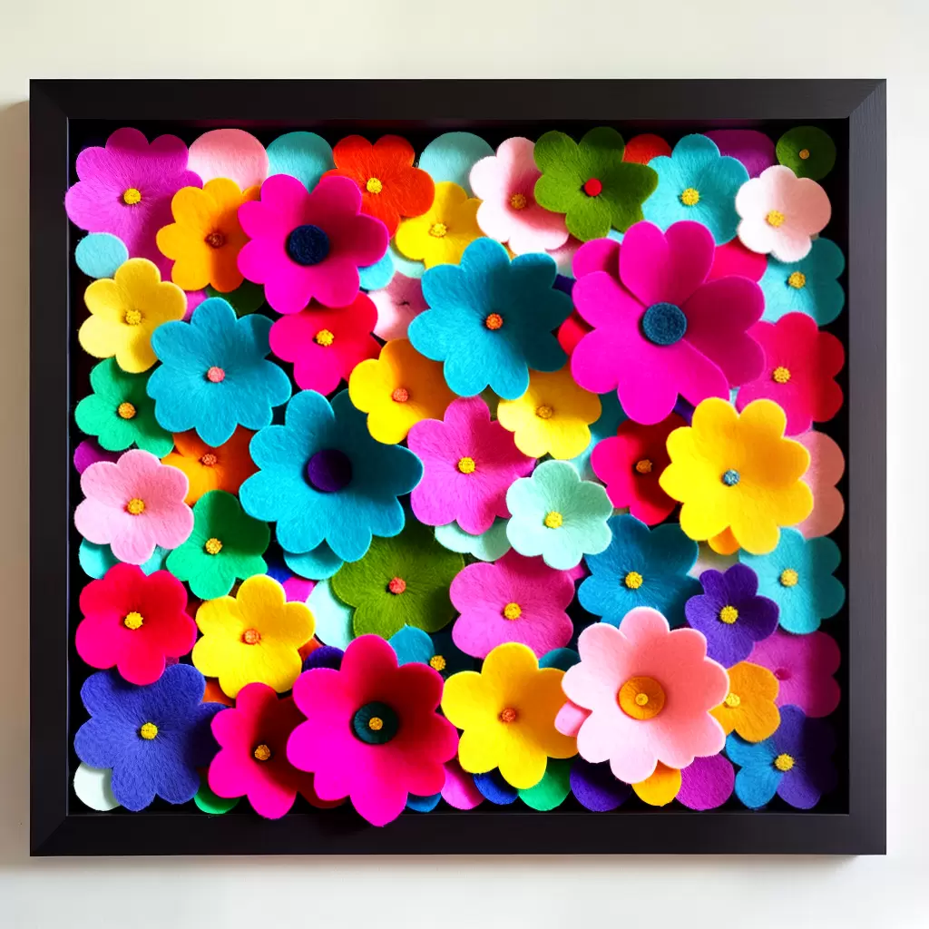 Fotos quadro flores feltro diy