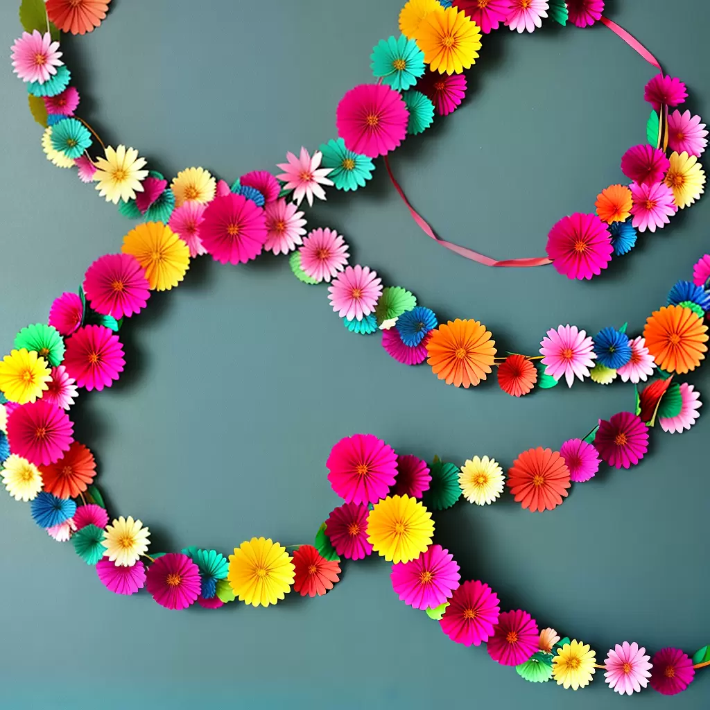 Fotos guirlanda flores papel diy 1