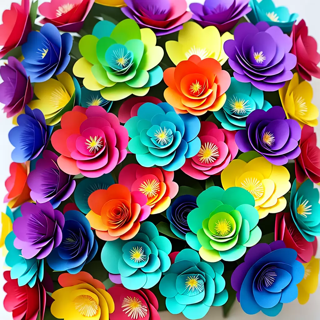 Fotos bouquet flores papel artesanal celebracao