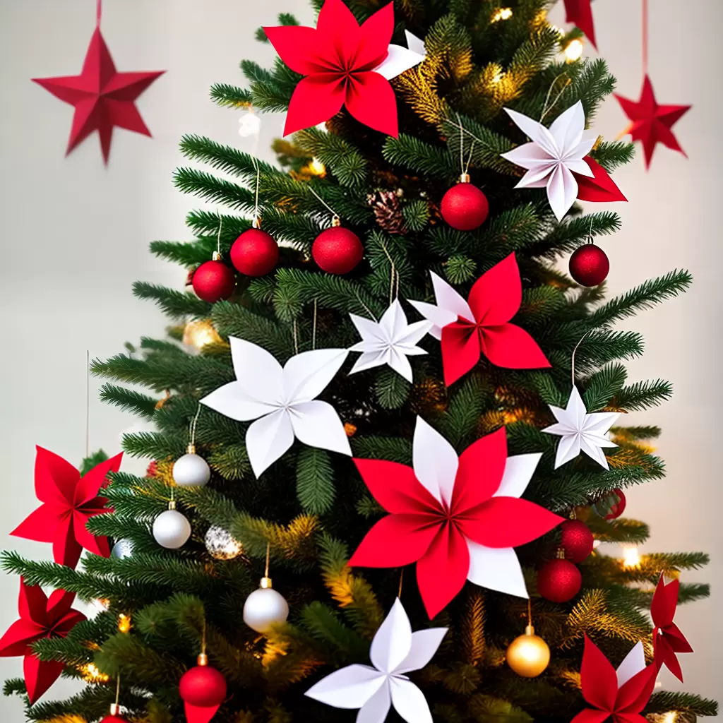 Fotos arvore natal flores papel diy 1