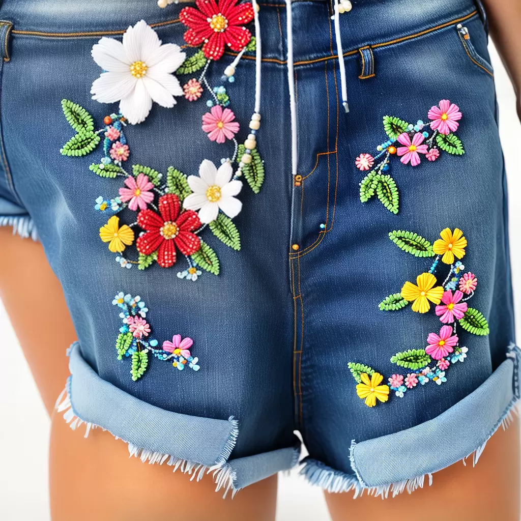 Fotos shorts flores miudas bege branco
