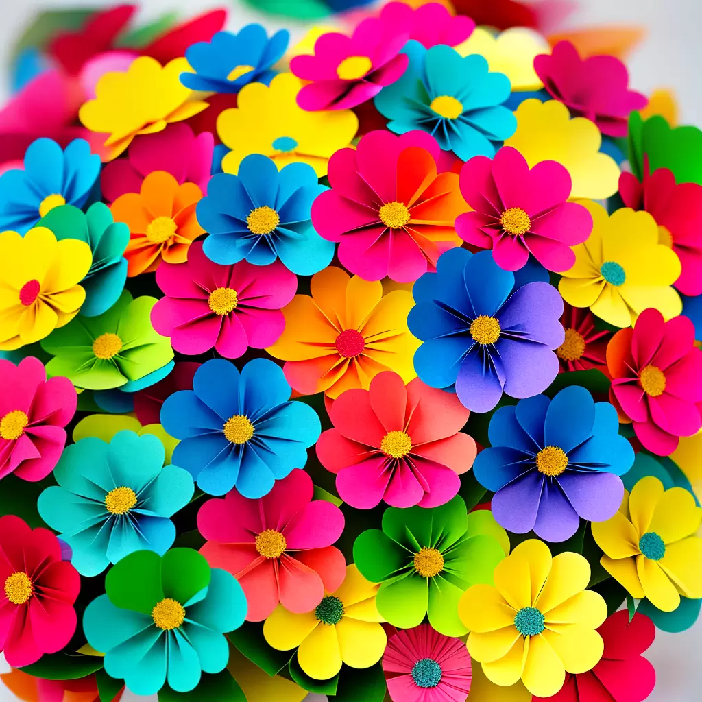 Fotos buque flores papel artesanal infantil