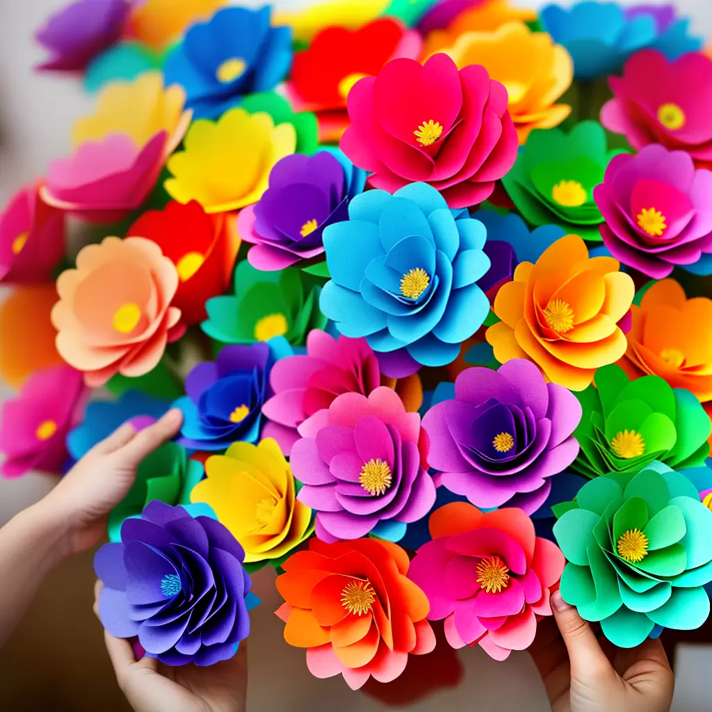 Fotos crianca flores papel colorido alegria