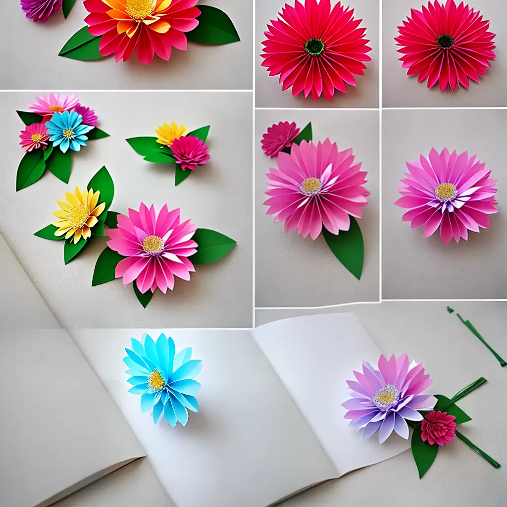 Fotos marcador livro flores papel diy