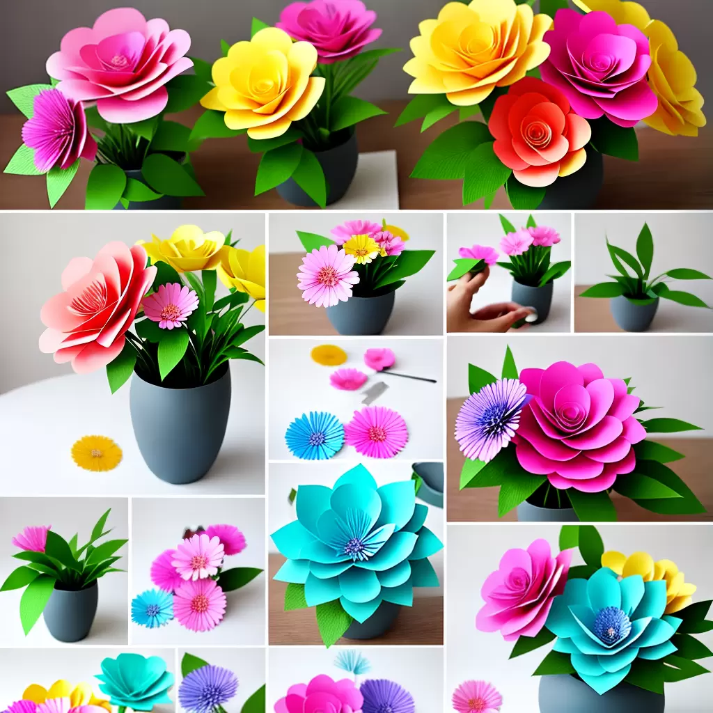 Fotos vaso flores papel reciclado diy